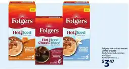 Walmart Folgers hot or iced instant coffee or latte offer