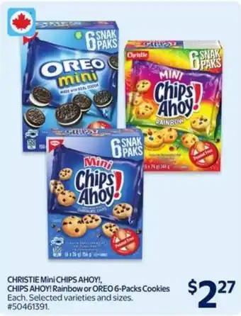 Walmart Christie mini chips ahoy!, chips ahoy! rainbow or oreo cookies offer