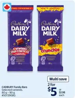 Walmart Cadbury family bars offer