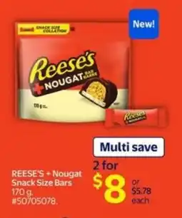 Walmart Reese's + nougat snack size bars offer