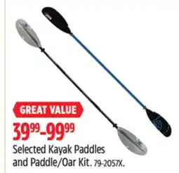 Canadian Tire Selected Kayak Paddles and Paddle/Oar Kit offer