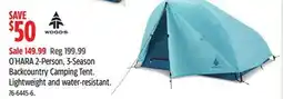 Canadian Tire Woods O'HARA 2-Person, 3-Season Backcountry Camping Tent offer