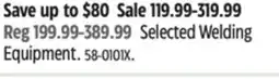 Canadian Tire Selected Welding Equipment offer