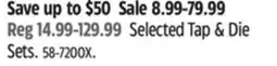 Canadian Tire Selected Tap & Die Sets offer