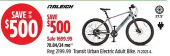 Canadian Tire Raleigh Transit Urban Electric Adult Bike offer