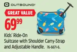 Canadian Tire Outbound Kids' Ride-On Suitcase with Shoulder Carry-Strap and Adjustable Handle offer
