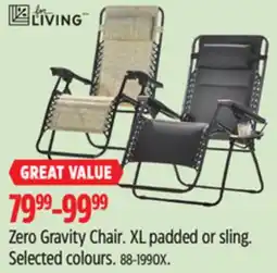 Canadian Tire For living Zero Gravity Chair offer