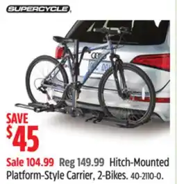 Canadian Tire Supercycle Hitch-Mounted Platform-Style Carrier, 2-Bikes offer