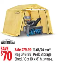 Canadian Tire Weather Fast Peak Storage Shed offer