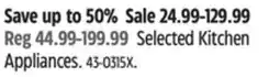 Canadian Tire MasterChef Selected Kitchen Appliance offer