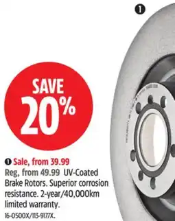 Canadian Tire Brembo UV-Coated Brake Rotors. Superior corrosion resistance offer