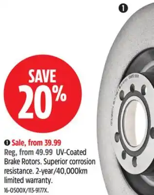 Canadian Tire Brembo UV-Coated Brake Rotors. Superior corrosion resistance offer