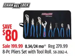 Canadian Tire CHANNELLOCK 8-Pc Pliers Set with Tool Roll offer