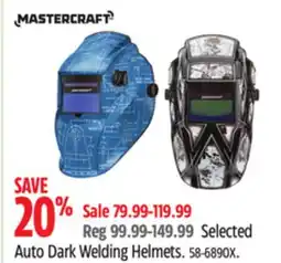 Canadian Tire Mastercraft Selected Auto Dark Welding Helmets offer