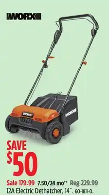 Canadian Tire WORX 12A Electric Dethatcher, 14 offer