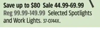 Canadian Tire Selected Spotlights and Work Lights offer