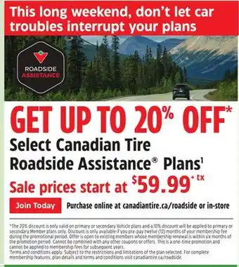 Canadian Tire Select Canadian Tire Roadside Assistance Plans offer