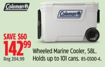 Canadian Tire Coleman Wheeled Marine Cooler offer