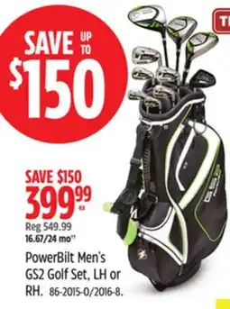 Canadian Tire PowerBilt Men's GS2 Golf Set, LH or RH offer
