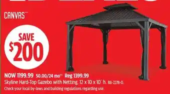 Canadian Tire CANVAS Skyline Hard-Top Gazebo with Netting offer