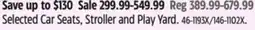 Canadian Tire Selected Car Seats, Stroller and Play Yard offer