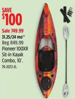 Canadian Tire Pioneer 100XR Sit-in Kayak Combo offer