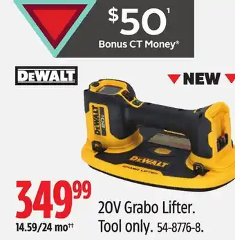 Canadian Tire Dewalt 20V Grabo Lifter offer