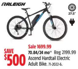 Canadian Tire Raleigh Ascend Hardtail Electric Adult Bike offer