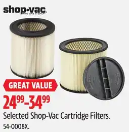 Canadian Tire Selected Shop-Vac Cartridge Filters offer