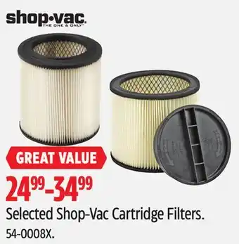 Canadian Tire Selected Shop-Vac Cartridge Filters offer
