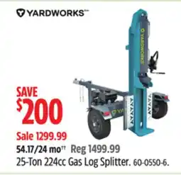 Canadian Tire Yardworks 25-Ton 224cc Gas Log Splitter offer