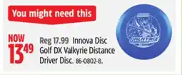 Canadian Tire Innova Disc Golf DX Valkyrie Distance Driver Disc offer