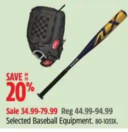 Canadian Tire Selected Baseball Equipment offer