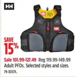 Canadian Tire Helly Hansen Adult PFDs offer