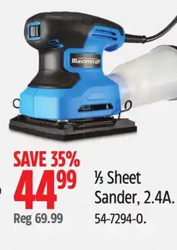 Canadian Tire Mastercraft 1⁄3 Sheet Sander, 2.4 A offer
