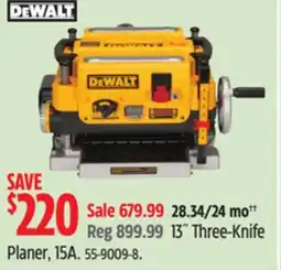 Canadian Tire Dewalt 13˝ Three-Knife Planer offer