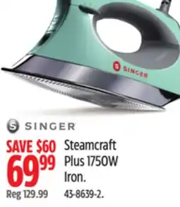 Canadian Tire Singer Steamcraft Plus 1750W Iron offer