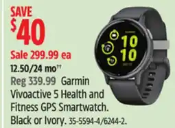 Canadian Tire Garmin Vivoactive 5 Health and Fitness GPS Smartwatch offer
