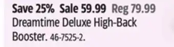 Canadian Tire Dreamtime Deluxe High-Back Booster offer