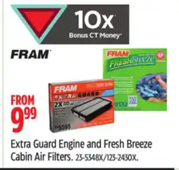Canadian Tire FRAM Extra Guard Engine and Fresh Breeze Cabin Air Filters offer