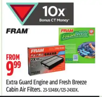 Canadian Tire FRAM Extra Guard Engine and Fresh Breeze Cabin Air Filters offer