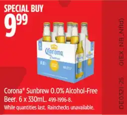 Canadian Tire Corona Sunbrew 0.0% Alcohol-Free Beer offer