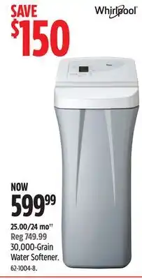 Canadian Tire Whirlpool 30,000-Grain Water Softener offer