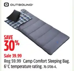 Canadian Tire Outbound Camp Comfort Sleeping Bag offer