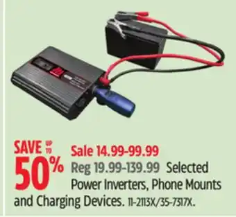 Canadian Tire MotoMaster Selected Power Inverters, Phone Mounts and Charging Devices offer