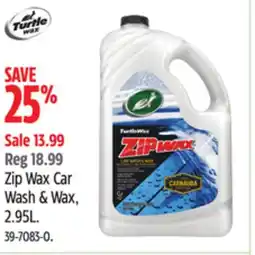 Canadian Tire Turtle Zip Wax Car Wash & Wax offer