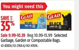 Canadian Tire Selected Garbage, Garden or Compostable Bags offer