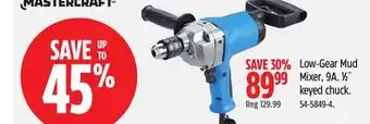 Canadian Tire Mastercraft Low-Gear Mud Mixer offer