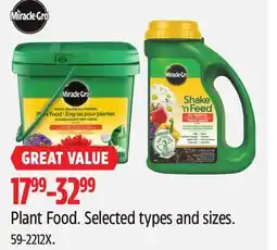Canadian Tire Miracle-Gro Plant Food offer