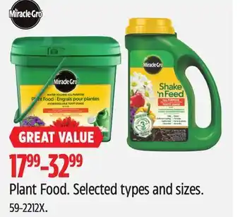 Canadian Tire Miracle-Gro Plant Food offer